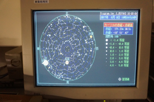 火星や木星、月の位置を確認しました